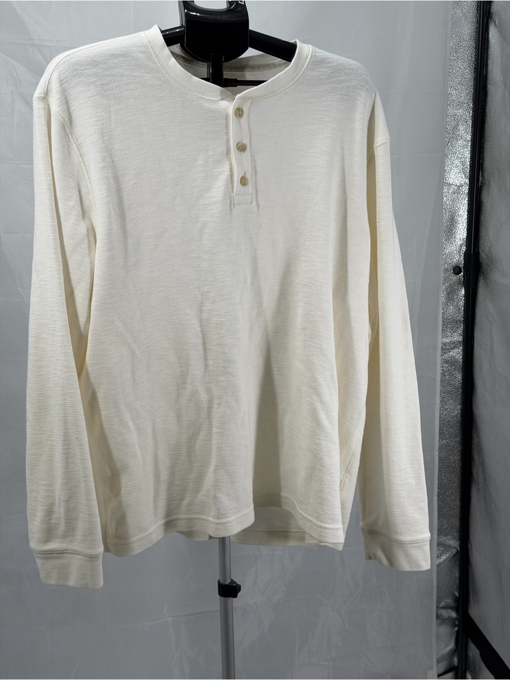 Sonoma Women Off White Long-Sleeve Henley Soft Casual Comfy Shirt size 2X